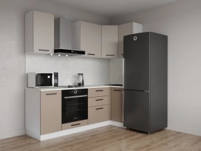 Кухонный гарнитур угловой Каппучино 2200*1000 (Стол. 26мм) в Уфе - ufa.ok-mebel.com | фото