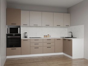 Кухонный гарнитур угловой Каппучино 3200*1400 (Стол. 26мм) в Уфе - ufa.ok-mebel.com | фото