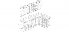 Кухонный гарнитур угловой Санторини 2600*1600 (Стол. 38мм) в Уфе - ufa.ok-mebel.com | фото 2