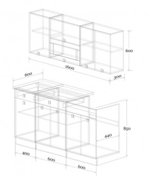 Кухонный гарнитур Виола 1600 (Венге/Дуб Сонома/Дуб Юкон) в Уфе - ufa.ok-mebel.com | фото 2