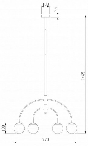 Люстра на штанге Eurosvet Cenacolo 30179/4 черный в Уфе - ufa.ok-mebel.com | фото 3