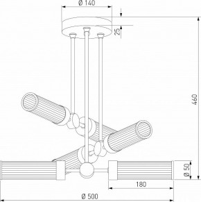 Люстра на штанге Eurosvet Oriens 60166/6 латунь в Уфе - ufa.ok-mebel.com | фото 5