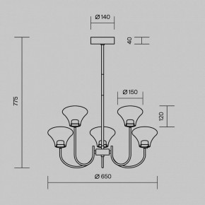 Люстра на штанге Maytoni Dynasty MOD402PL-L20BS3K в Уфе - ufa.ok-mebel.com | фото 6