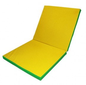 Мат гимнастический 2х1х0,05м складной цв. зеленый-желтый в Уфе - ufa.ok-mebel.com | фото 1