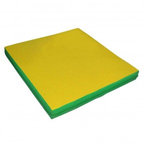 Мат гимнастический, квадратный. Длина 1 м, ширина 1 м, толщина: 10 см зеленый-желтый   в Уфе - ufa.ok-mebel.com | фото