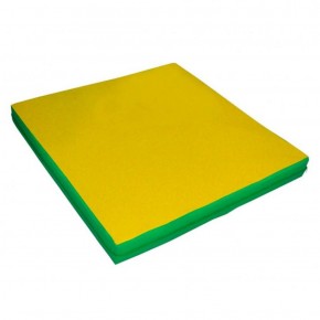 Мат гимнастический 1х1х0,08м цв. зеленый-желтый в Уфе - ufa.ok-mebel.com | фото