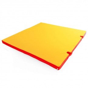 Мат гимнастический 1х1х0,05м с вырезом под стойки цв. красный-желтый в Уфе - ufa.ok-mebel.com | фото 1