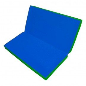 Мат гимнастический 1х1х0,1м складной цв. зеленый-синий в Уфе - ufa.ok-mebel.com | фото