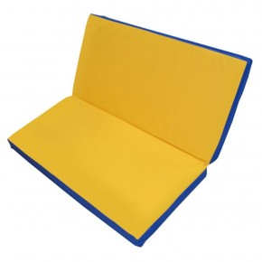 Мат гимнастический 1х1х0,05м складной цв. синий-желтый в Уфе - ufa.ok-mebel.com | фото 1