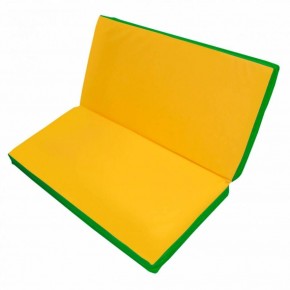 Мат гимнастический 1х1х0,05м складной цв. зеленый-желтый в Уфе - ufa.ok-mebel.com | фото 1