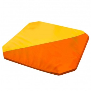 Мат гимнастический, квадратный, складной. Длина: 130 см, ширина: 130 см, толщина: 5 см оранжевый-желтый   в Уфе - ufa.ok-mebel.com | фото