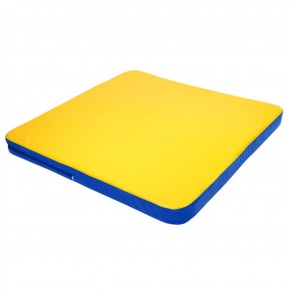 Мат гимнастический 1,36х1,36х0,08м складной закругленные углы цв. синий-желтый (для ДСК Игрунок) в Уфе - ufa.ok-mebel.com | фото