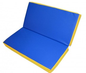 Мат гимнастический 1х1х0,08м складной цв. синий-желтый в Уфе - ufa.ok-mebel.com | фото