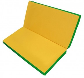 Мат гимнастический 1х1х0,08м складной цв. зеленый-желтый в Уфе - ufa.ok-mebel.com | фото