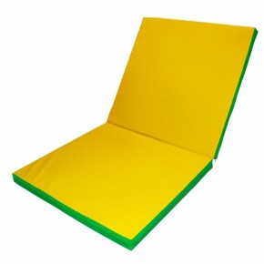 Мат гимнастический 2х1х0,1м складной цв. зеленый-желтый в Уфе - ufa.ok-mebel.com | фото