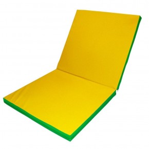 Мат гимнастический 2х1х0,08м складной цв. зеленый-желтый в Уфе - ufa.ok-mebel.com | фото