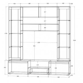 Модульная система Лиана (Дуб Крафт Белый/Дуб Крафт Золотой) в Уфе - ufa.ok-mebel.com | фото 11