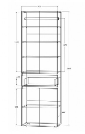 Модульная система Лиана (Дуб Крафт Белый/Дуб Крафт Золотой) в Уфе - ufa.ok-mebel.com | фото 8