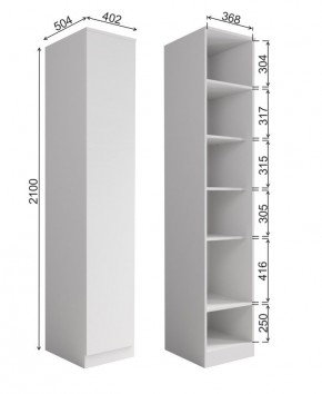 МОРИ МШ 400.1 Шкаф-пенал (белый) в Уфе - ufa.ok-mebel.com | фото 2
