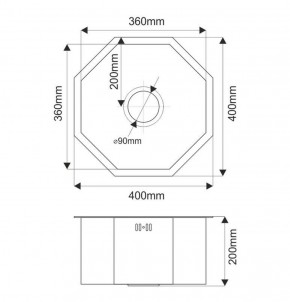 Мойка D400B Octavia MELANA Profline 1,2/200 ГРАФИТ врезная фигурная D400B в Уфе - ufa.ok-mebel.com | фото 3