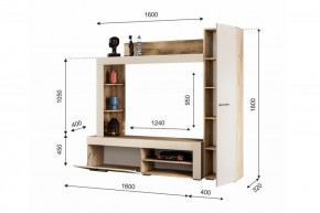 НИКОЛЬ Гостиная (Дуб крафт серый/софт айвори) в Уфе - ufa.ok-mebel.com | фото 2