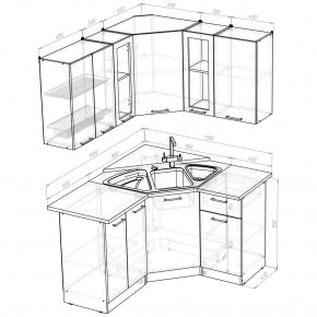 ОЛЬГА Кухонный гарнитур Оптима 2 (1500*1300 мм) в Уфе - ufa.ok-mebel.com | фото 2