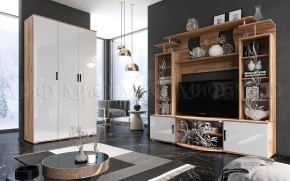 Пенал Виста (Белый глянец/Дуб крафт) в Уфе - ufa.ok-mebel.com | фото 3