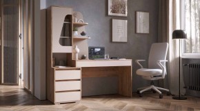 ПИФАГОР Стол компьютерный (дуб вотан/кашемир) в Уфе - ufa.ok-mebel.com | фото