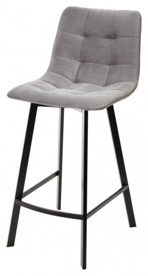 Полубарный стул CHILLI-QB SQUARE светло-серый #26, велюр / черный каркас (H=66cm) М-City в Уфе - ufa.ok-mebel.com | фото 1