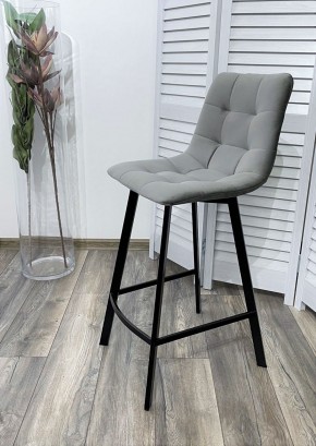 Полубарный стул CHILLI-QB SQUARE светло-серый #26, велюр / черный каркас (H=66cm) М-City в Уфе - ufa.ok-mebel.com | фото 2