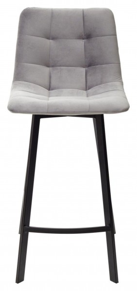 Полубарный стул CHILLI-QB SQUARE светло-серый #26, велюр / черный каркас (H=66cm) М-City в Уфе - ufa.ok-mebel.com | фото 3