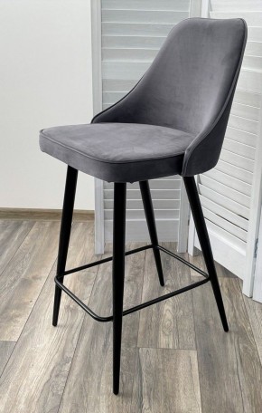 Полубарный стул NEPAL-PB СЕРЫЙ #27, велюр/ черный каркас (H=68cm) М-City в Уфе - ufa.ok-mebel.com | фото 3