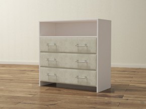 PROxSON Комод Varna (ЛДСП Белая+ткань Белый/Savana Milk (молочный)) 90x40 в Уфе - ufa.ok-mebel.com | фото