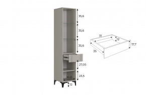 РИЧ Шкаф однодверный со стеклом в Уфе - ufa.ok-mebel.com | фото 3