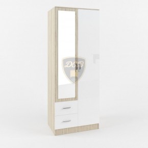 Шкаф 2-х створчатый с зеркалом Софи СШК 800.3 (дуб сонома/белый глянец) в Уфе - ufa.ok-mebel.com | фото 1