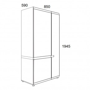 Шкаф 2D/TYP 20A, LINATE ,цвет белый/сонома трюфель в Уфе - ufa.ok-mebel.com | фото 3