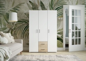 Шкаф 3-х створчатый с ящиками VICTOR (Сонома-Белый) в Уфе - ufa.ok-mebel.com | фото 3