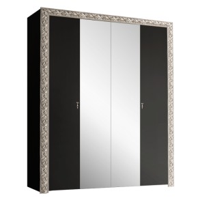 Шкаф 4-х дв. (с зеркалами)  Premium черная/серебро (ТФШ1/4(П) в Уфе - ufa.ok-mebel.com | фото