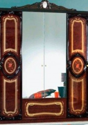 Шкаф 4-х дверный с зеркалами (01.144) Роза (могано) в Уфе - ufa.ok-mebel.com | фото
