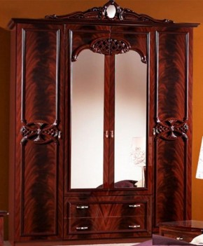 Шкаф 4-х дверный с зеркалами (03.144) Ольга (могано) в Уфе - ufa.ok-mebel.com | фото