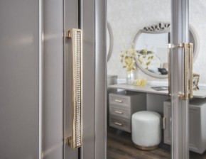 Шкаф 4-х ств с зеркалами Мокко (серый камень) в Уфе - ufa.ok-mebel.com | фото 3