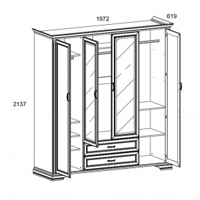 Шкаф 4D2S Z , MONAKO, цвет Сосна винтаж в Уфе - ufa.ok-mebel.com | фото