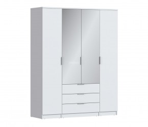 Шкаф 4х дверный с зеркалами Николь СБ-2595/1 (Белый) в Уфе - ufa.ok-mebel.com | фото