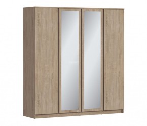 Шкаф 4х дверный с зеркалами Веста СБ-3082 (Дуб Сонома) в Уфе - ufa.ok-mebel.com | фото