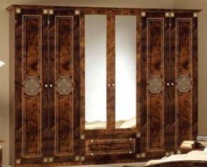 Шкаф 6-и дверный с зеркалами (02.146) Рома (орех) в Уфе - ufa.ok-mebel.com | фото