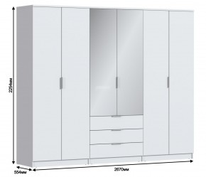 Шкаф 6-ти дверный Николь СБ-2593/1 (Белый) в Уфе - ufa.ok-mebel.com | фото 3