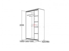 МИРАЖ 10.2 (620) Шкаф для платья и белья в Уфе - ufa.ok-mebel.com | фото 2