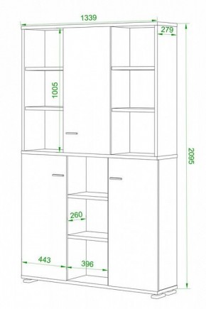 Шкаф книжный Домино ПУ-40-3 в Уфе - ufa.ok-mebel.com | фото 2