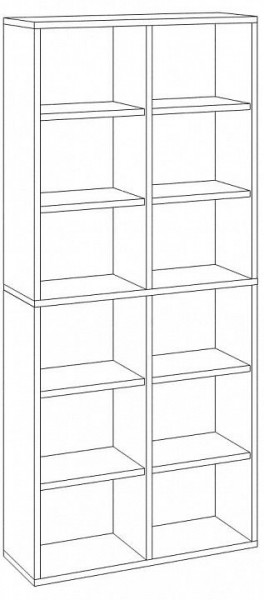 Шкаф книжный Домино СУ(ш2в2)+4ФГ в Уфе - ufa.ok-mebel.com | фото 2