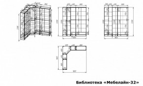 Шкаф книжный Мебелайн-32 в Уфе - ufa.ok-mebel.com | фото 3